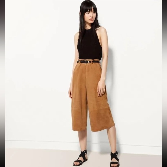 MASSIMO DUTTI Suede Leather Culottes - Picture 1 of 10
